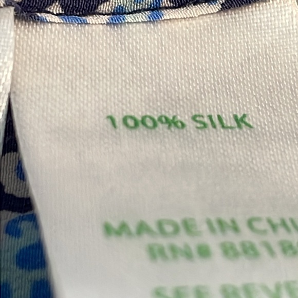 Lily Pulitzer Elsa 100% Silk Blue & Pink Tunic Blouse . - Picture 8 of 8